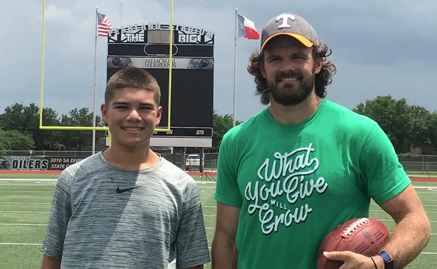 Caleb Mendez with Thomas Morstead